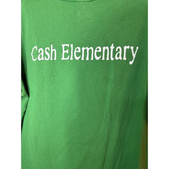 Anvil Pre-Shrunk Large Green Graphic Surfer Frog Cash Elementary T-Shirt - Picture 8 of 8
